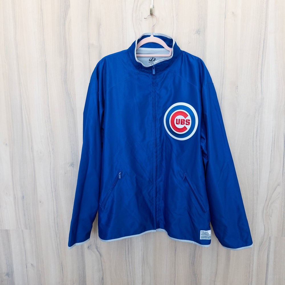 VTG Dynasty Windbreaker XL Blue Chicago Cubs MLB Dynasty Series Full Zip Jacket